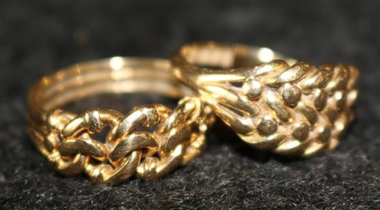 2 x 18ct gold plated rings